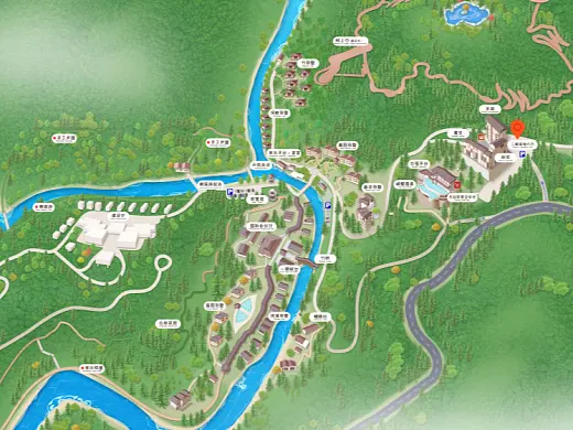 江城结合景区手绘地图智慧导览和720全景技术，可以让景区更加“动”起来，为游客提供更加身临其境的导览体验。